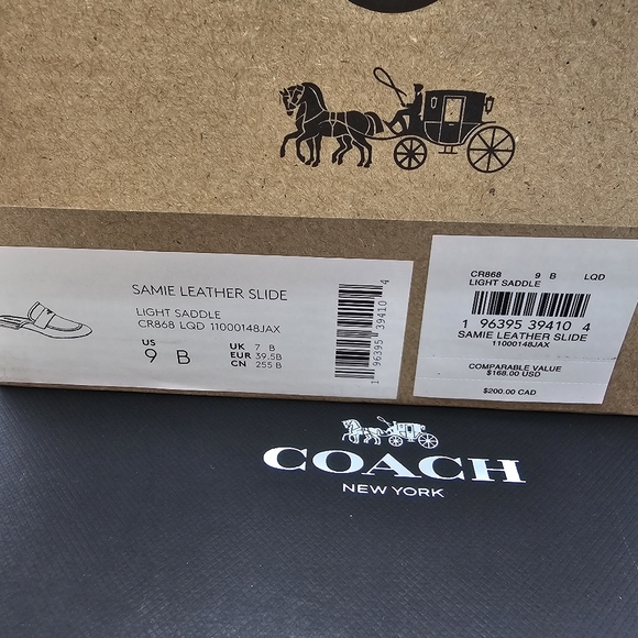 Coach Samie Classic Slide Slip-on Leather Neutral Casual Women's sz 9 - Picture 10 of 12